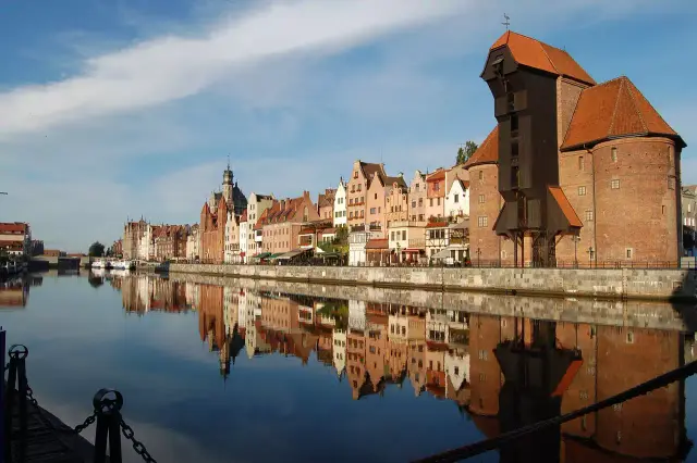 The medieval Crane on the Motława river in Gdańsk