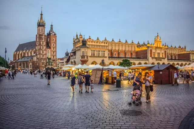 The Cloth Hall and St Mary’s Basilica on Kraków’s Main Square