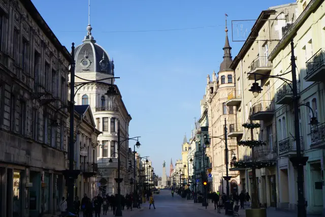 Townhouses along Piotrkowska Street in Łódź