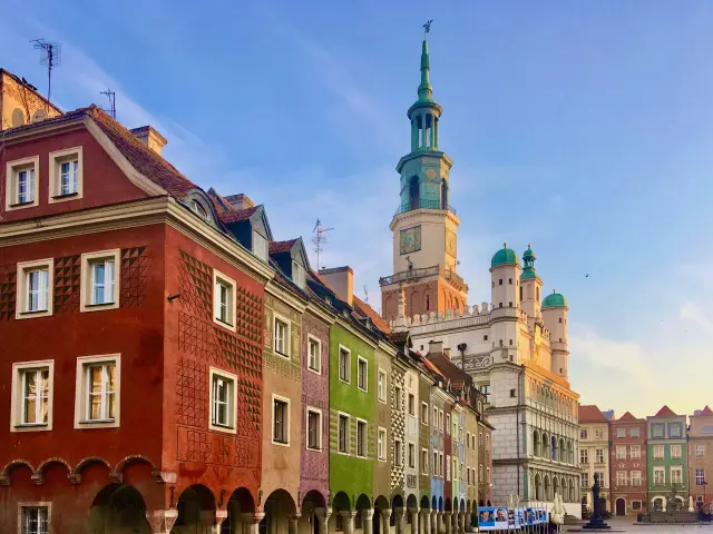 The Town Hall and houses on Poznań’s Old Market Square